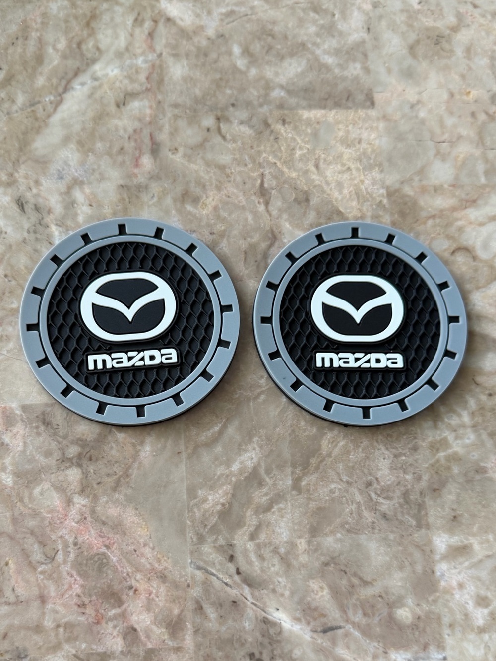 2 pcs For Mazda Car Cup Holder Coasters with Mazda logo